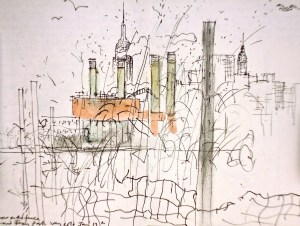 Sparrow on the fence, Grand Ferry Park NY